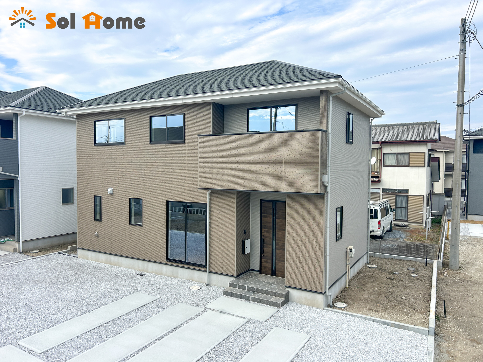 前橋市下新田町1期　新築住宅全3棟の外観|◆本日のご案内も大歓迎です♪◆ 図面や写真では分からない部分を不動産のプロが丁寧にご説明いたします！！ソルホームはいつでもお問い合わせをお待ちしております♪