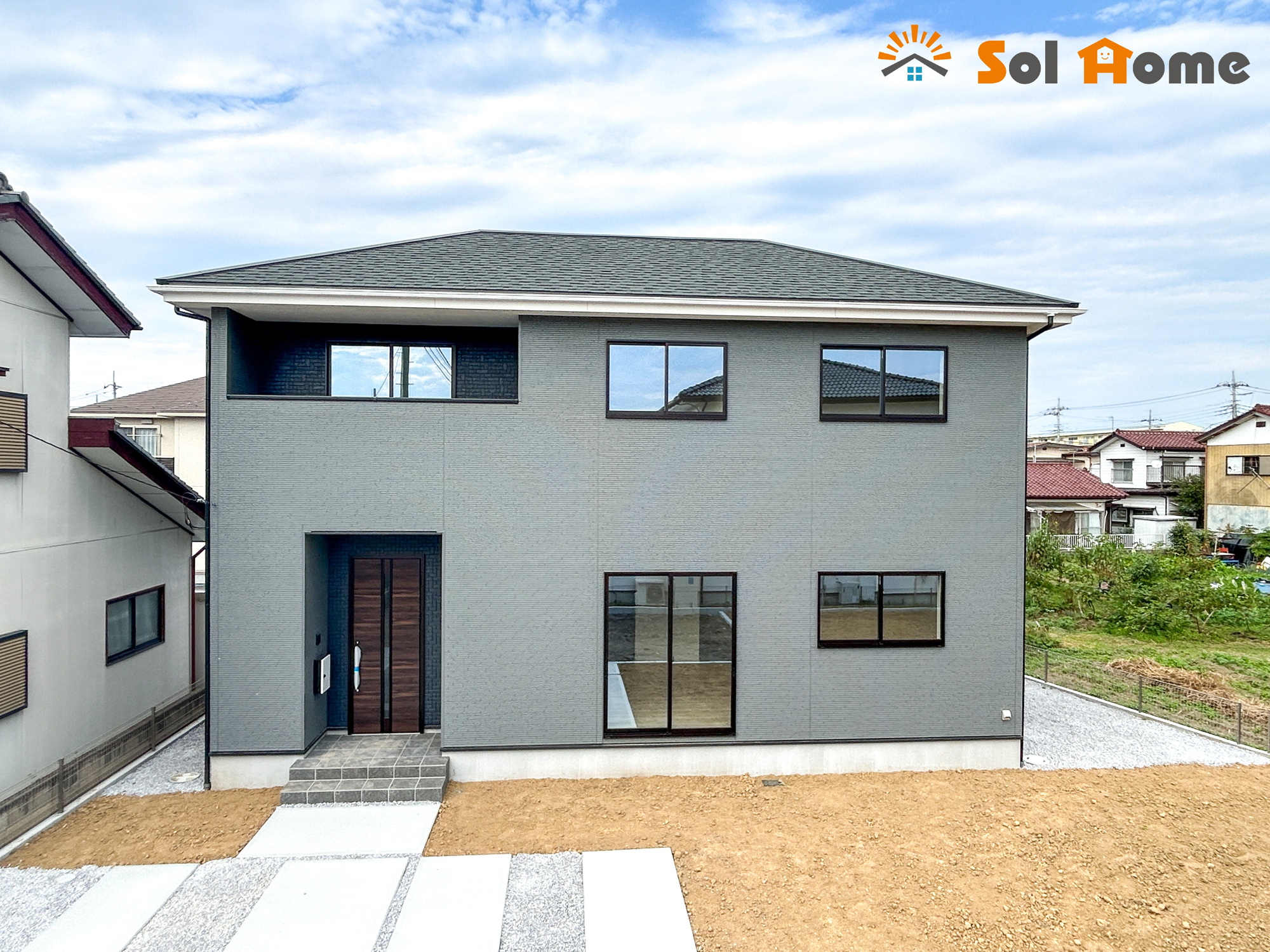 前橋市下新田町1期　新築住宅全3棟の外観|◆本日のご案内も大歓迎です♪◆ 図面や写真では分からない部分を不動産のプロが丁寧にご説明いたします！！ソルホームはいつでもお問い合わせをお待ちしております♪