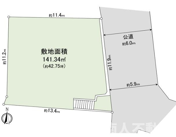 藤沢市辻堂１丁目売地の土地図