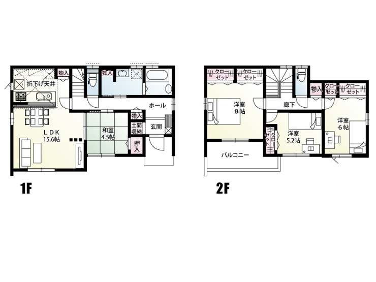 【館林市上三林町全1区画　間取図】 
全居室南向きで明るい陽が入ります。全居室収納はもちろん土間収納にキッチンパントリーをプランニングした収納力のあるお家で新生活を始めてみませんか♪