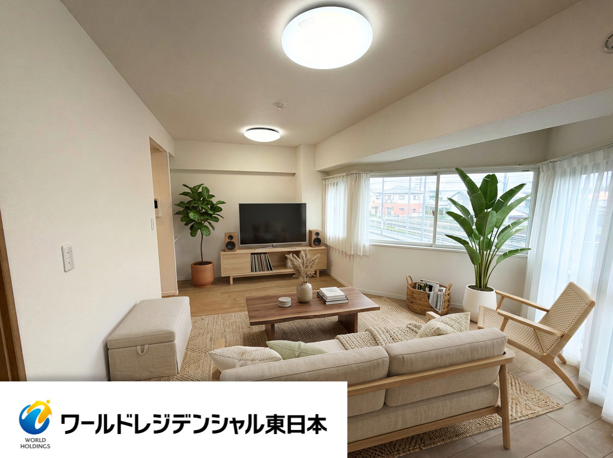 グリーンキャピタル岩切の居間・リビング|バーチャルホームステージングで家具配置をしています