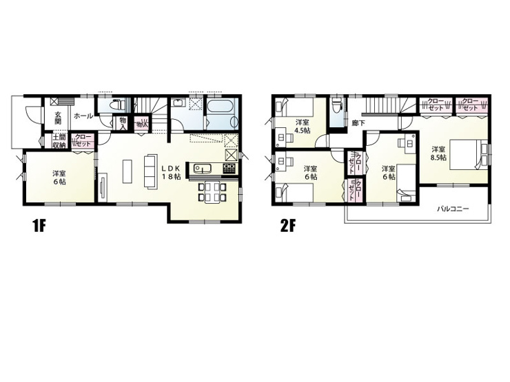 6号棟　建物面積116.76㎡（35.31坪）土間収納や各室クローゼットなど、豊富な収納スペースを確保！すっきりと片付く、暮らしやすい快適な間取り設計です。