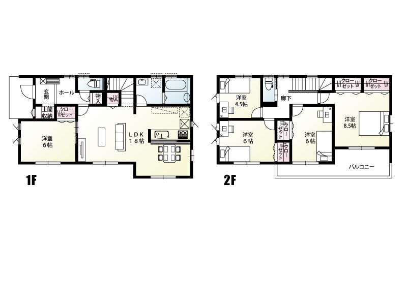 6号棟　建物面積116.76㎡（35.31坪）土間収納や各室クローゼットなど、豊富な収納スペースを確保！すっきりと片付く、暮らしやすい快適な間取り設計です。