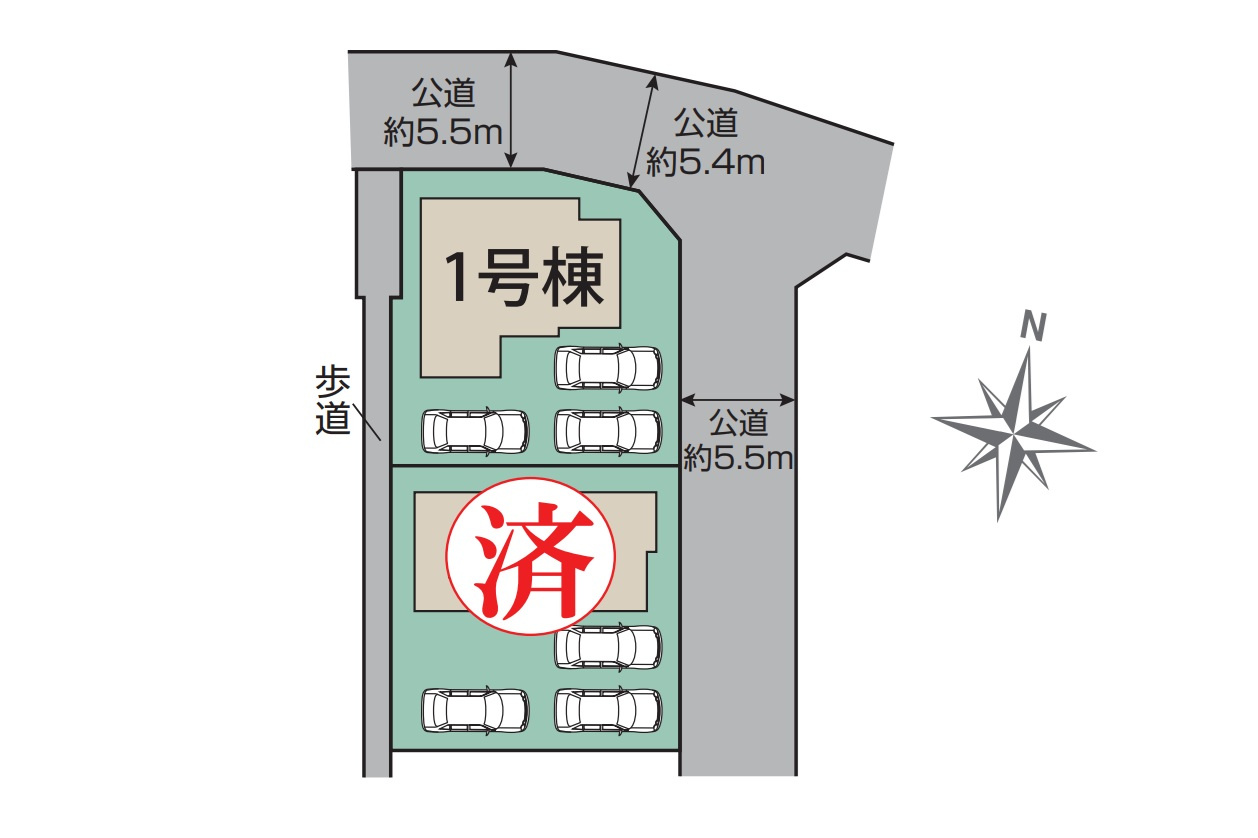 藤岡市藤岡　新築住宅全2棟の区画図