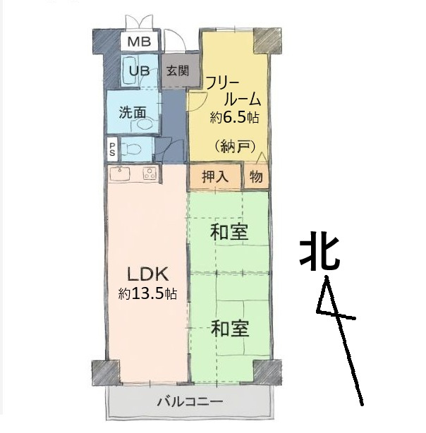 ライオンズマンション泉佐野の間取り|間取りはイメージ図です。現況を優先いたします。
