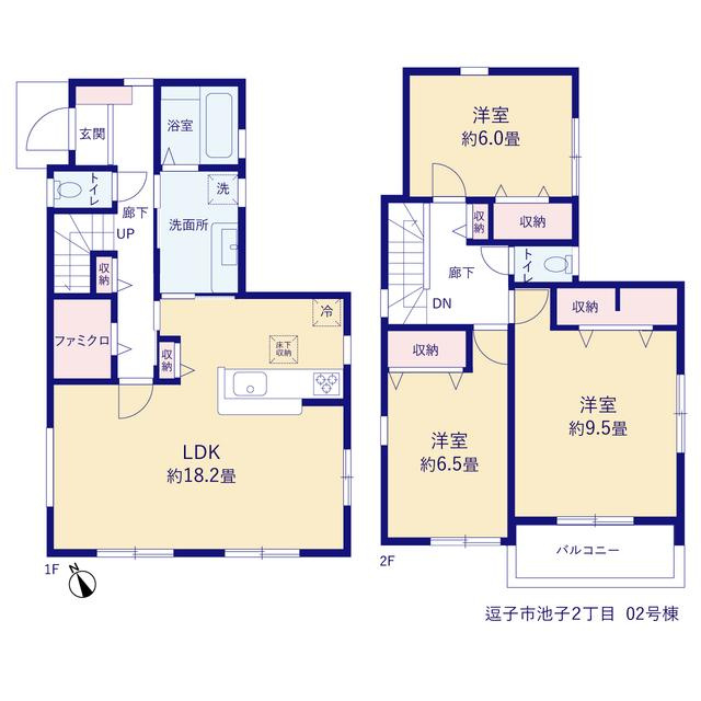 逗子市池子２丁目２８３－９１新築戸建ての間取り