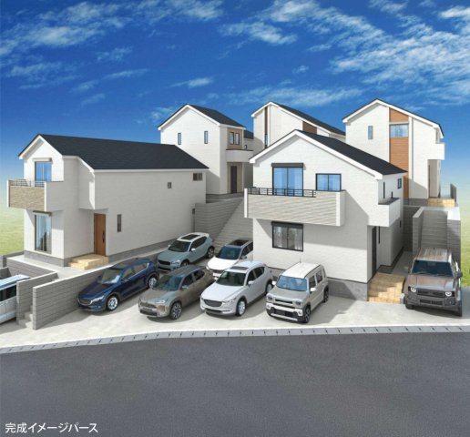 横浜市港北区新吉田東1丁目 新築戸建て【仲介手数料無料】カースペース2台の外観パース