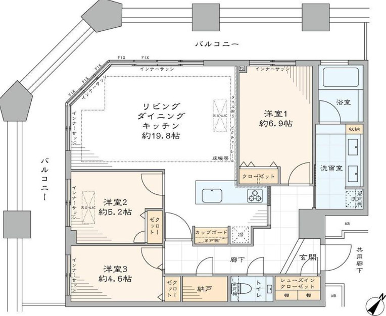 芝浦アイランドケープタワーの間取り