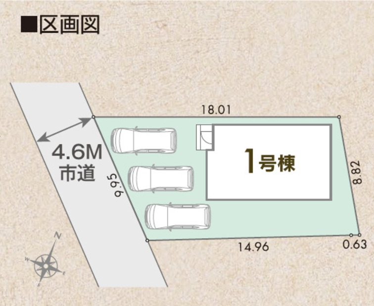 高崎市栗崎町01期　新築住宅全1棟の区画図|◇土地45.48坪◇