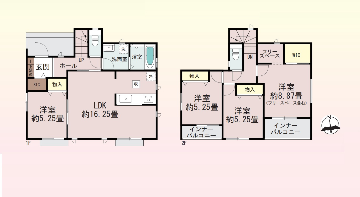 高崎市双葉町　新築住宅全1棟の間取り|■建物31.68坪　SIC　WIC　インナーバルコニー■