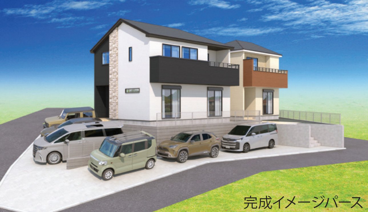 横浜市泉区新橋町 新築戸建【仲介手数料無料】カースペース3台の外観パース