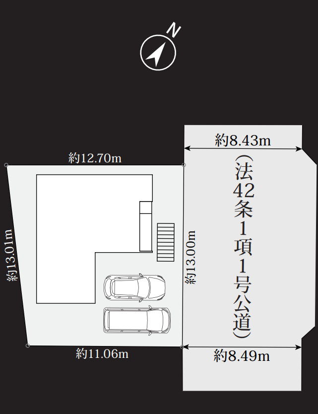 横浜市青葉区もえぎ野 新築戸建て【仲介手数料無料】カースペース2台の区画図