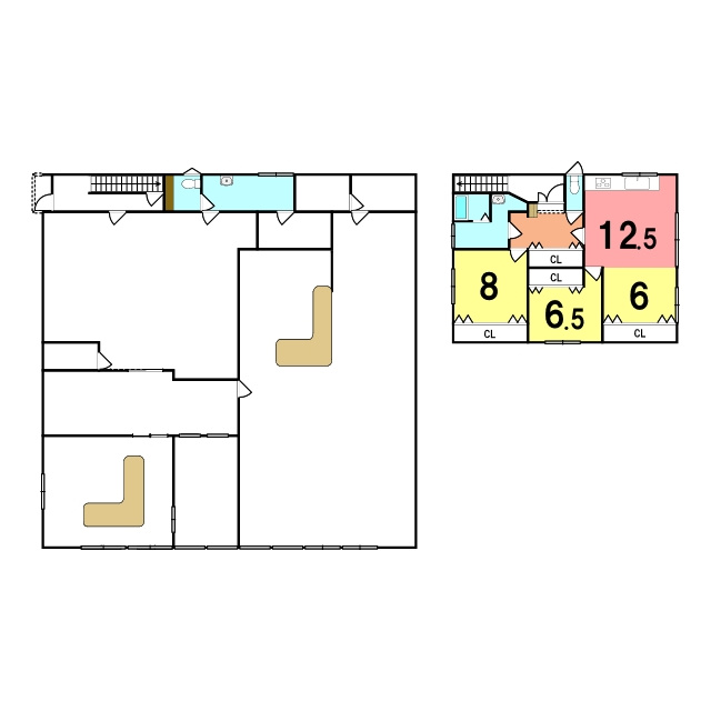 登別市新生町2丁目23-11　店舗付住宅の間取り