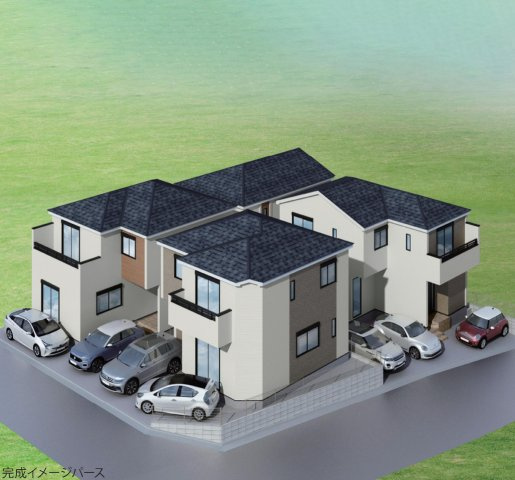 横浜市金沢区釜利谷南2丁目 新築戸建て【仲介手数料無料】カースペース2台の外観パース
