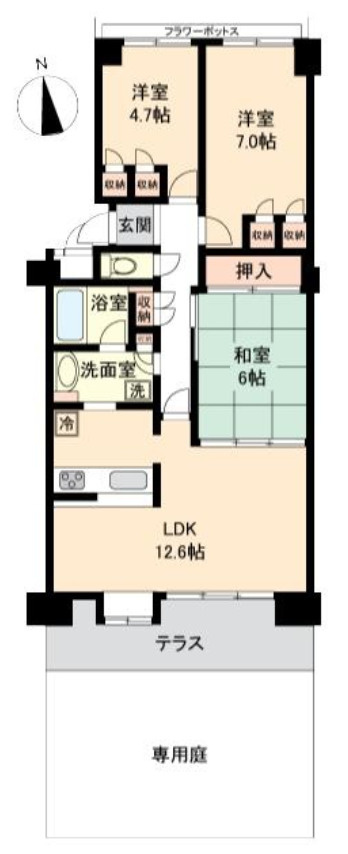 モアクレスト玉川学園弐番館【仲介手数料無料】ペット可♪の間取り