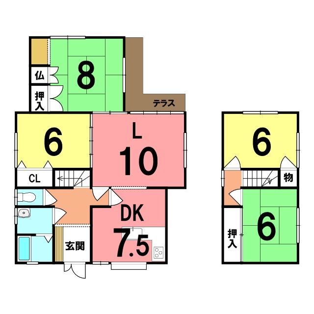 登別市新生町5丁目17-5　中古住宅の間取り