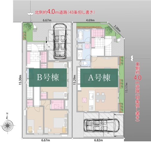 新築分譲［ミラクラス境南町Ⅲ］の区画図