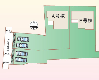 宇都宮市清住３丁目　新築住宅全２棟の区画図|「初めまして！」が集まる分譲地。たくさんの子供たちが年齢を問わずに、仲良く一緒に成長できるのは分譲地の特徴ですね。