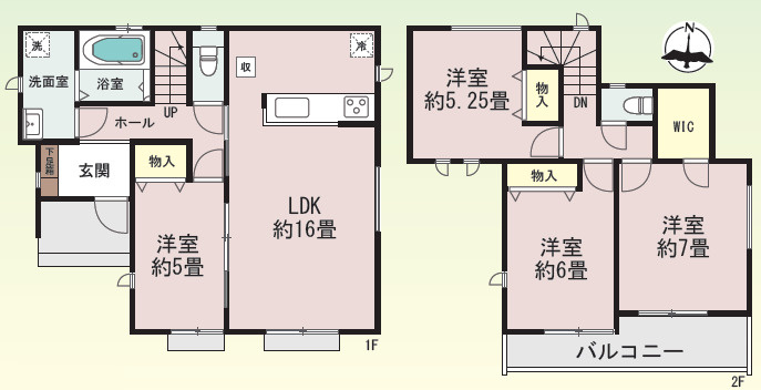 宇都宮市清住３丁目　新築住宅全２棟の間取り|■建坪28.99坪　敷地78.02坪　全居室二面採光　WIC■