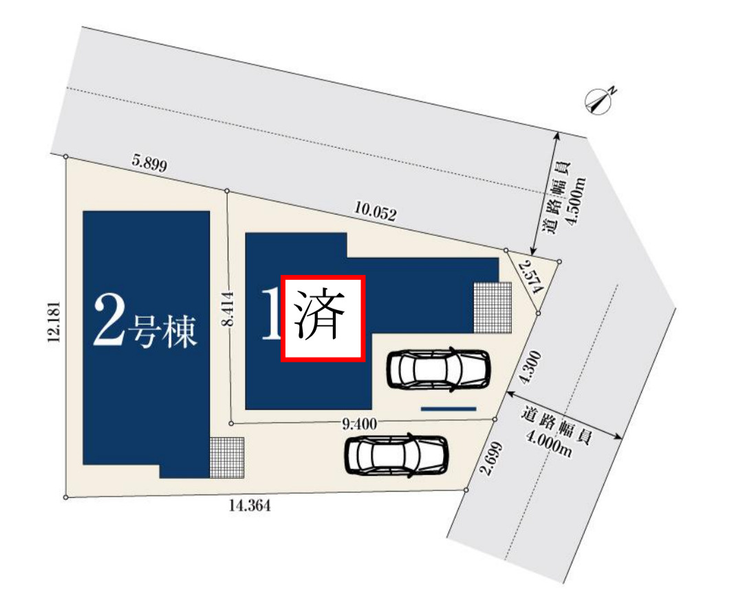 横浜市旭区万騎が原　新築戸建【仲介手数料無料】の区画図