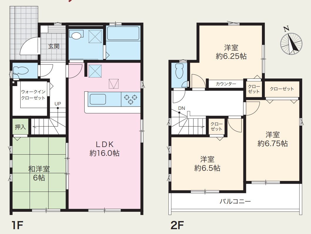 横浜市泉区岡津町 新築戸建て【仲介手数料無料】カースペース3台の間取り