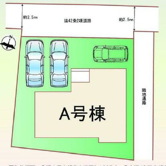 宇都宮市松原２丁目　新築住宅全１棟の区画図|前面道路は幅６ｍで車の出し入れ楽々！ドラッグストア徒歩５分、スーパー徒歩８分で買い物に便利♪