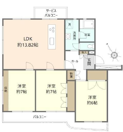 西千葉サンハイツ　3号棟の間取り
