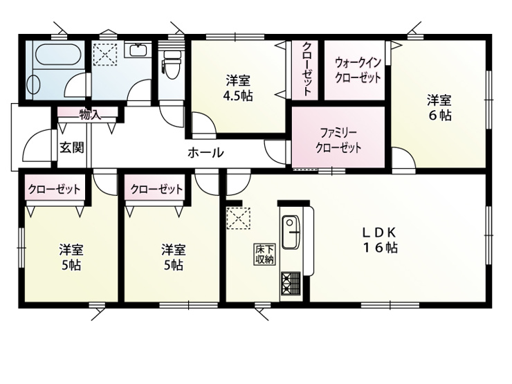 2号棟　建物面積：89.10㎡（26.95坪）
　　　  土地面積：321.31㎡（97.19坪）