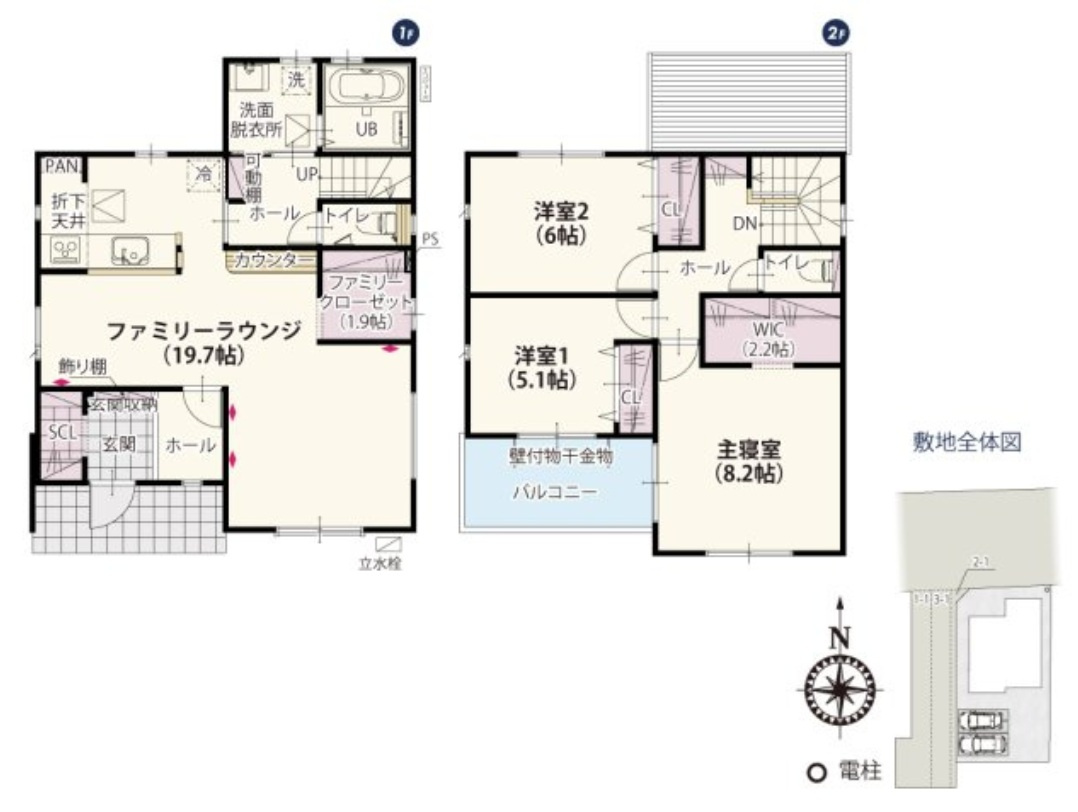伊勢崎市連取元町第4期　新築住宅全3棟の間取り|■建坪31.56坪　敷地54.21坪　SIC　WIC　ファミリークローゼット　南面バルコニー■