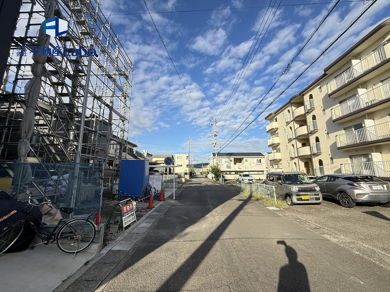 リーブルガーデン　駿河区高松2丁目　全1棟の前面道路含む現地写真|交通量が少ない前面道路ですので、小さいお子様がいらっしゃるご家庭も安心♪