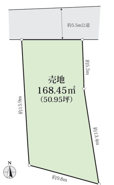 平塚市高根2丁目　売地の土地図