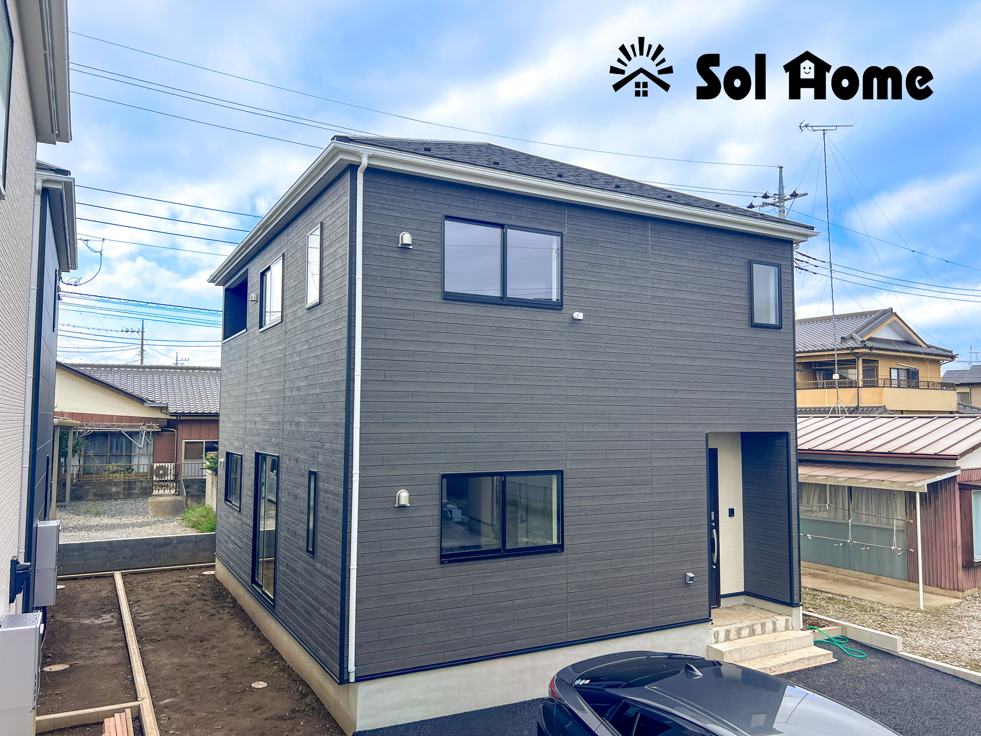 栃木市箱森町の新築一戸建の外観|◆本日のご案内も大歓迎です♪◆ 図面や写真では分からない部分を不動産のプロが丁寧にご説明いたします！！ 年中無休のソルホームはいつでもお問い合わせをお待ちしております♪