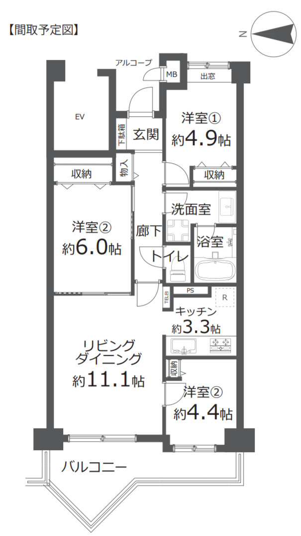 ジェネシティ西棟【仲介手数料無料】の間取り