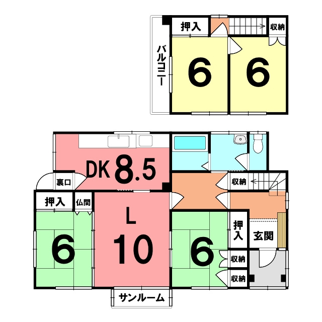 伊達市長和町501-45、42　中古住宅の間取り