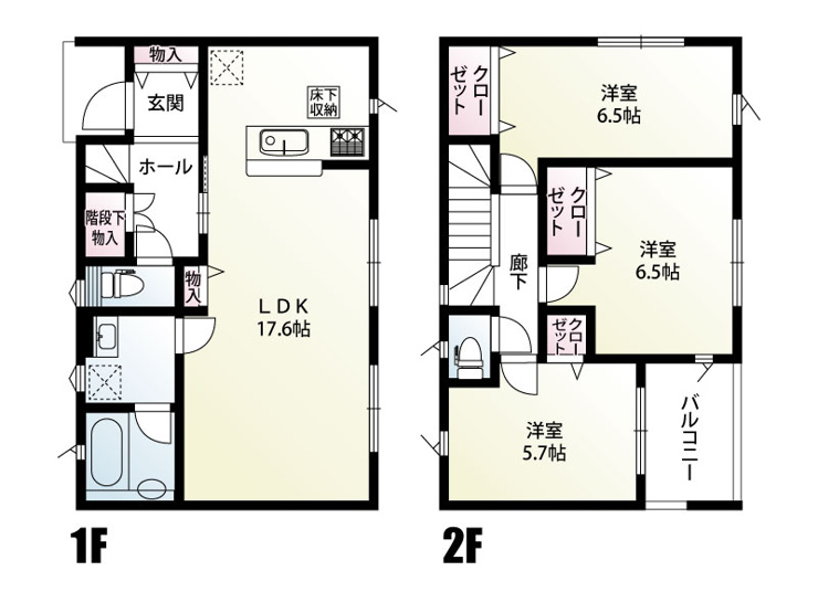 2号棟　建物面積：85.86㎡