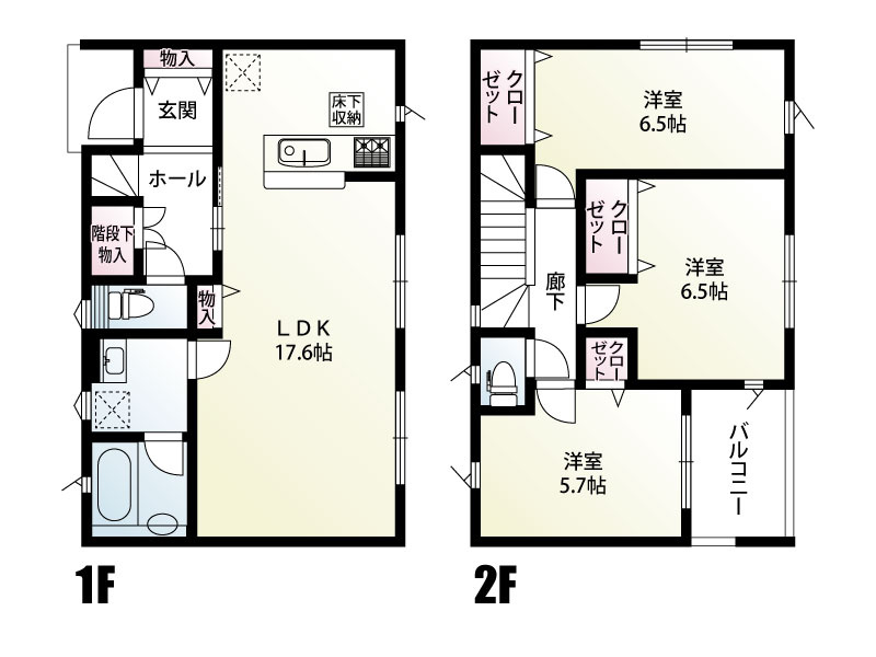 2号棟　建物面積：85.86㎡