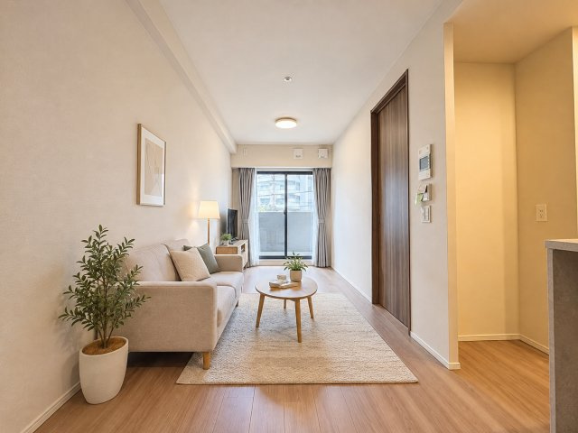 ワコーレ阿倍野播摩町ラフィリスの居間・リビング|※本画像はCGで作成しており、実際に現地に家具は置かれておりません。
また価格に家具は含まれておりま