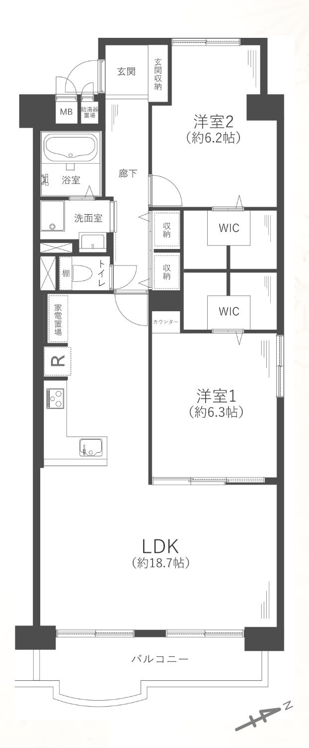 コープ野村江坂台の間取り