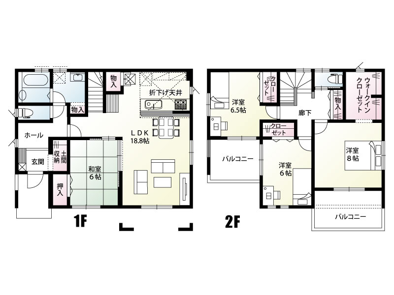 下妻市宗道（全4区画）3号棟　間取図
