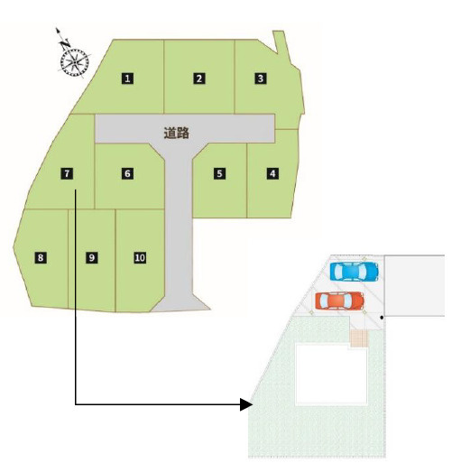 宇都宮市滝の原３丁目　新築住宅全１０棟の区画図|「初めまして！」が集まる分譲地。たくさんの子供たちが年齢を問わずに、仲良く一緒に成長できるのは分譲地の特徴ですね。
