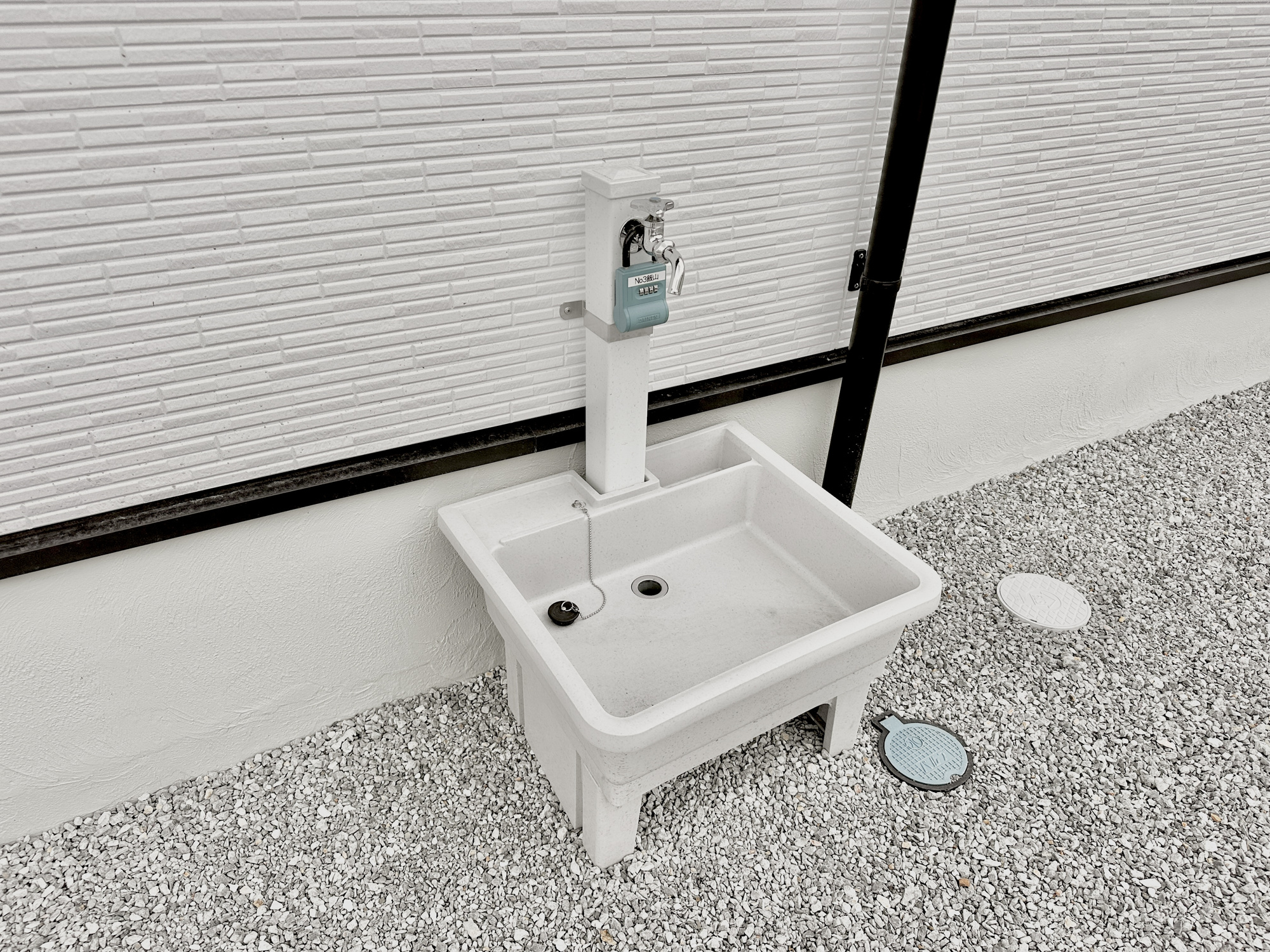 宇都宮市滝の原３丁目　新築住宅全１０棟の設備|お庭には、立水栓があるのでお子様のお庭遊び後もすぐに手洗いが可能です♪