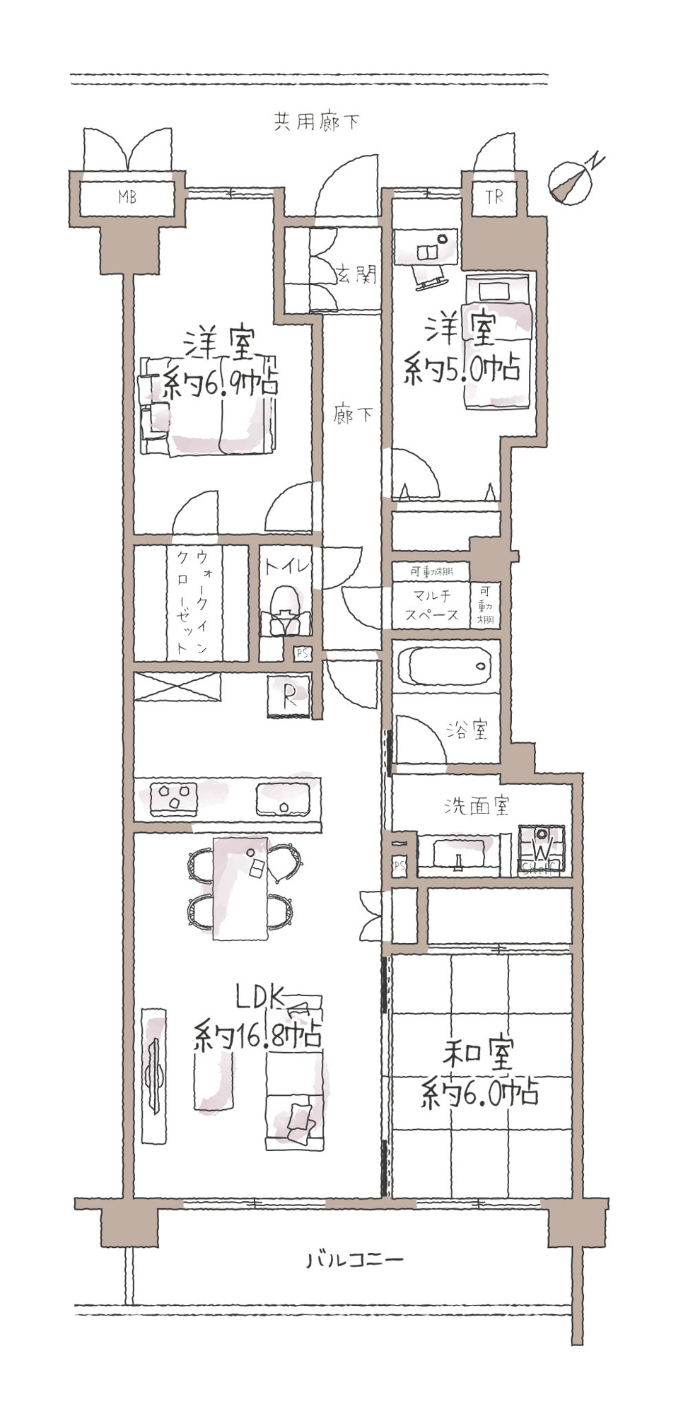 アルファグランデ行徳の間取り