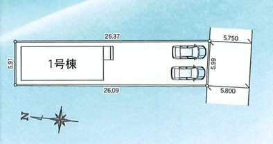 高崎市赤坂町1期　新築住宅全1棟の区画図|◇土地47.24坪◇