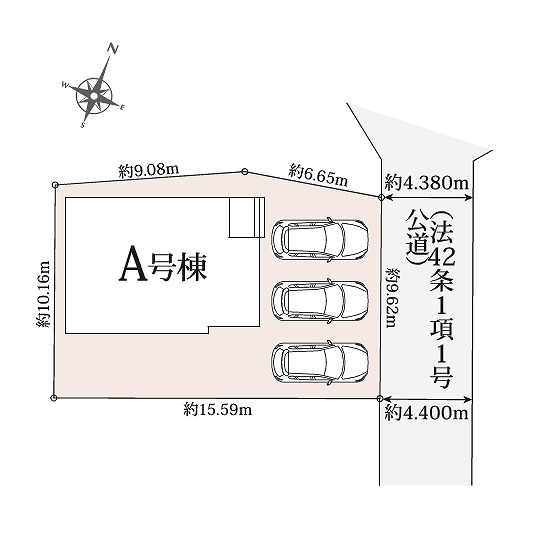 ハートフルタウン　富士市宮島924番　全1棟　の区画図|●区画図●
駐車３台可能で前面道路も広く駐車もらくらくスムーズ♪