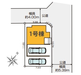 ケイアイグレイス　葵区大岩２期　全1棟の区画図|2027年3月完成予定♪
2方向道に道路に面しており、開放的で明るい立地です♪
