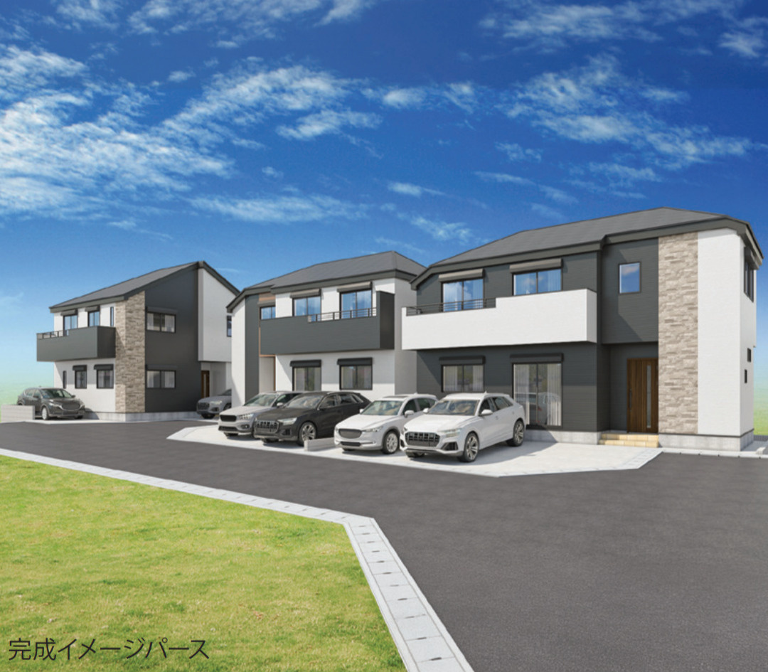 横浜市鶴見区馬場2丁目 新築戸建て【仲介手数料無料】カースペース2台の外観パース