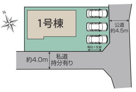 ブルーミングガーデン　富士市三ツ沢　全１棟の区画図|2方向開けているので開放的で陽射しも良く入ります(^_-)-☆