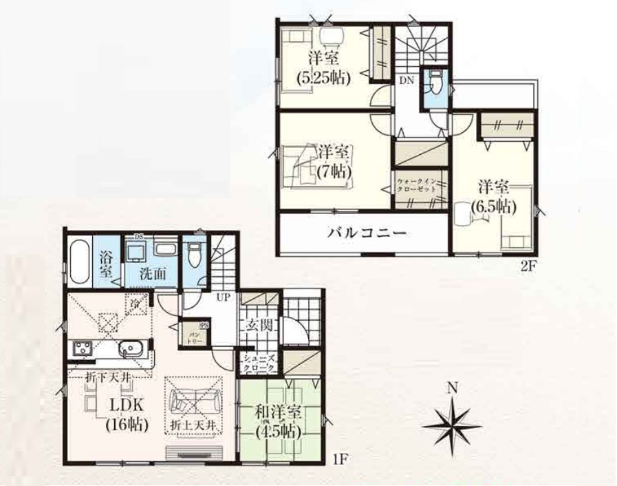 前橋市前箱田町　新築住宅全2棟の区画図