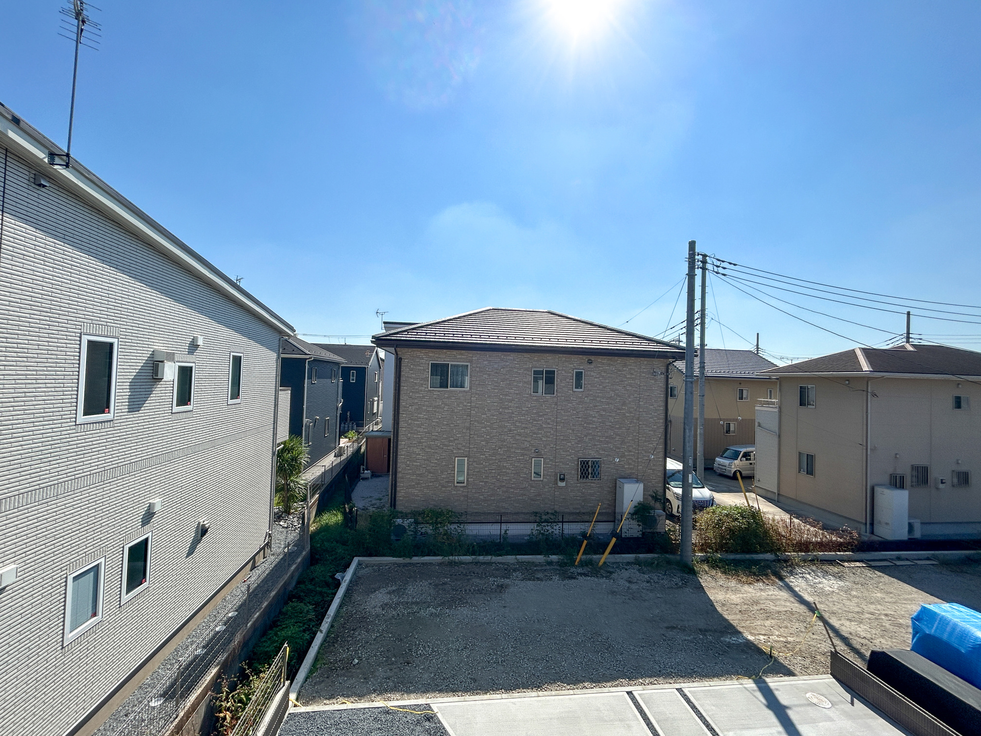前橋市箱田町第9期　新築住宅全7棟の展望|低層の一戸建てを中心とした街並みが整然と続き、周辺は高い建物が建っていないので、採光や開放性に恵まれ、空が広く緑の多い閑静な趣を感じる環境です。