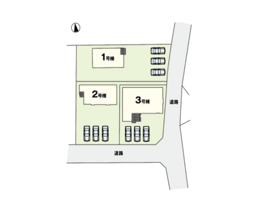 伊勢崎市西久保町3丁目1期　新築住宅全3棟の区画図|「初めまして！」が集まる分譲地。たくさんの子供たちが年齢を問わずに、仲良く一緒に成長できるのは大型分譲地の特徴ですね。